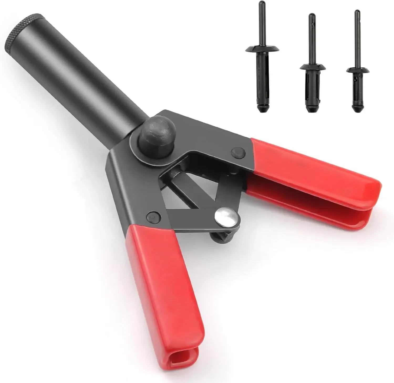 Conjunto de pistola de rebite com rebites cegos de nylon de 3 tamanhos, 30 peças, rebitador manual adequado para automóveis e muito mais