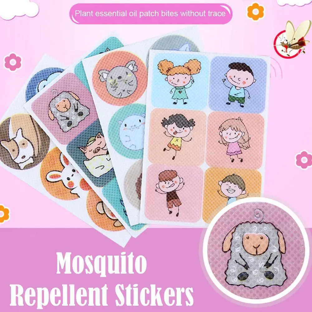 36/144Pcs Baby Mosquito Repellent Stickers Cartoon Patch Non-Toxic Natural Essential Oil Insect Bug Protector for Infants Toddl