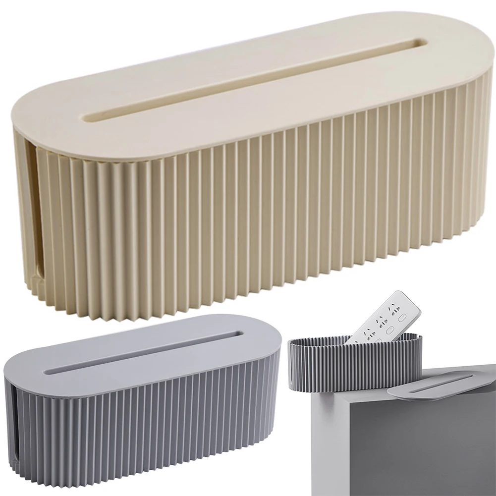 Cable Tidy Box Cable Management Box Large Capacity Desktop Cord Organizer with Lid Surge Protectors for Hiding Messy Cables