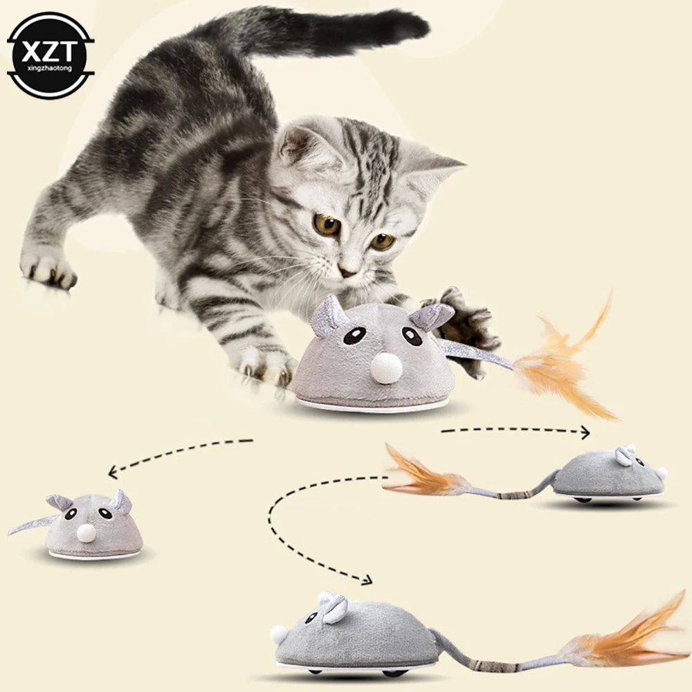 Hot Smart USB Wireless Electronic Rat Plush RC Mouse Toy Automatic Flocking Emulation Toys Rat for Cat Dog,Joke Scary Trick Toys