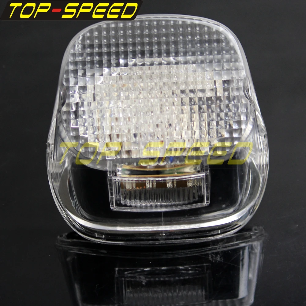 Motorcycle LED Tailllight Smoke/Red/Clear Lens Cover Rear Brake Light Stop Lamp For Harley Dyna Fat Boy Touring Sportster XL 883