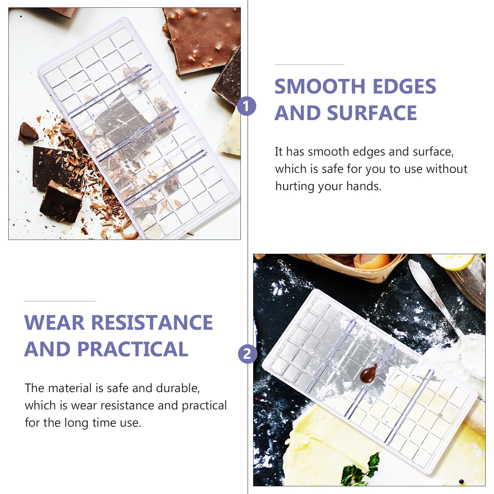 

Plastic Candy Mold Clear Chocolate Mold Multi-Grid Smooth Edges DIY Chocolate Baking Tool Plastic Candy Make Tool