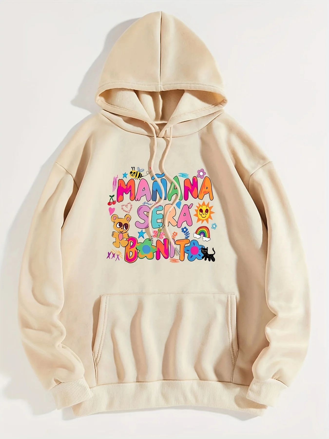 

Trendy Letter Print Womens Hoodie - Comfy Kangaroo Pocket & Adjustable Drawstring - Stylish Casual Long Sleeve Sweatshirt