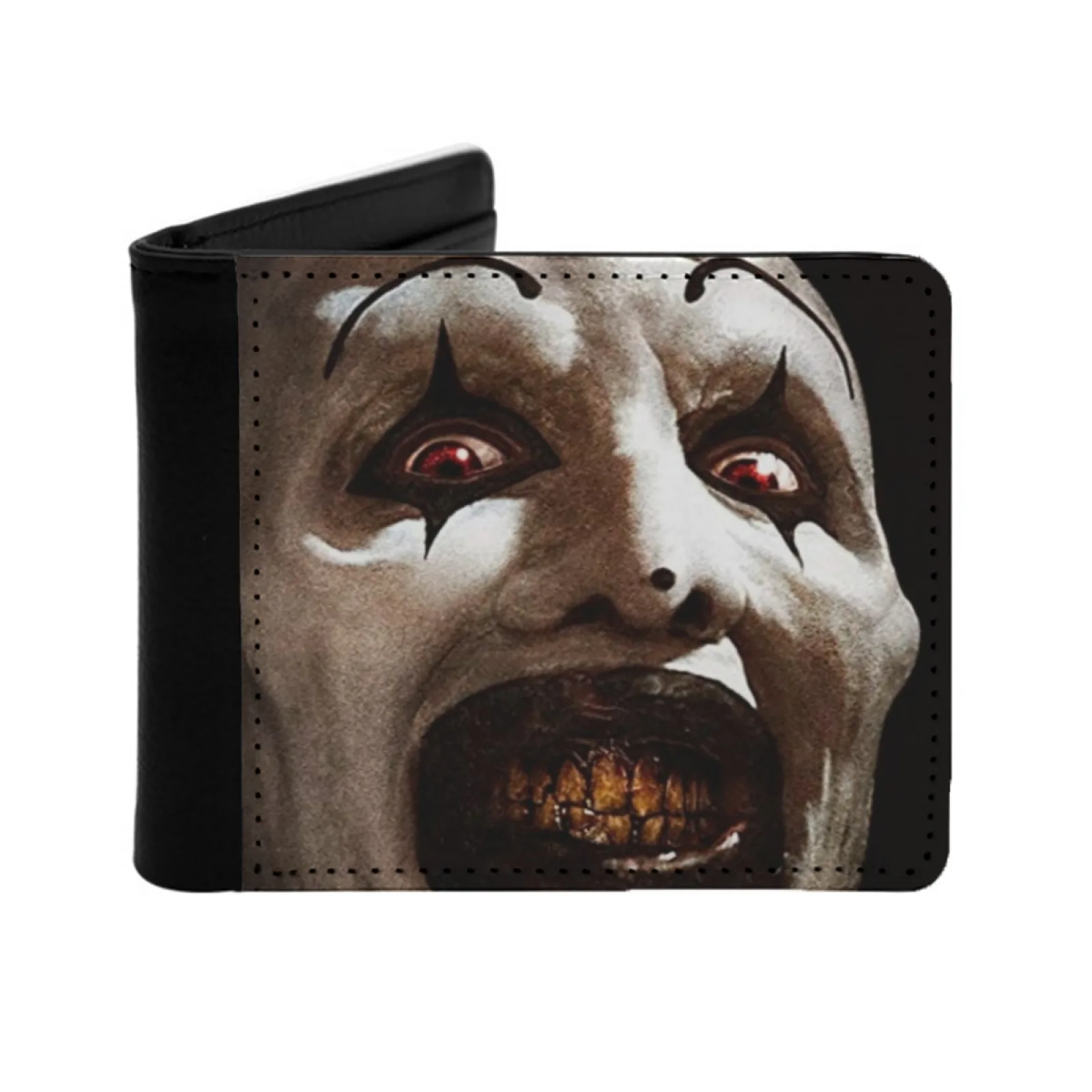 All Hallows Eve Terrifier Art The Clown Horror Film Short Men's Wallet Multifunction Purse Male Pu Leather Wallet All Hallows