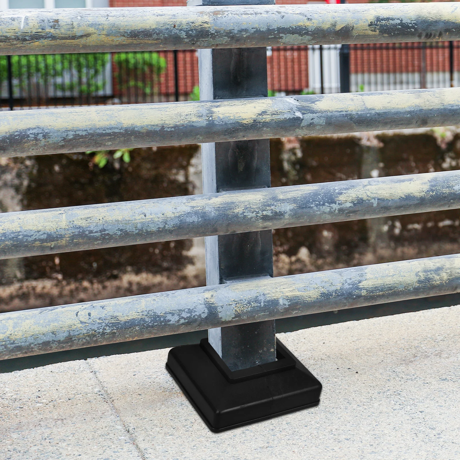 

6pcs Deck Base Cover Split Style Vinyl Post Skirts Square Plastic Fence Post Covers Replacement For Outdoor Indoor Railings