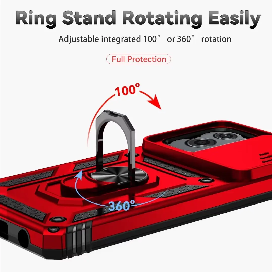 Kickstand+Camera Lens Protector Shockproof Case For Motorola Moto G stylus 5G 2024 Cover With Screen Protector