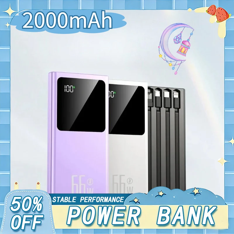 

66W 50000mAh Super Fast Charging Power Bank Portable Charger External Battery Pack for IPhone 15 Huawei Xiaomi Samsung Powerbank