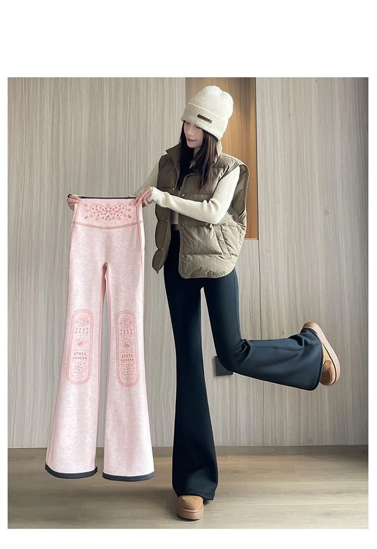 Yoga Pants Double Women Mid Length Drape Smooth Steampunk Tied Plus Size Stretchability Buttock Wine Red Pink Jk Skin Friendly