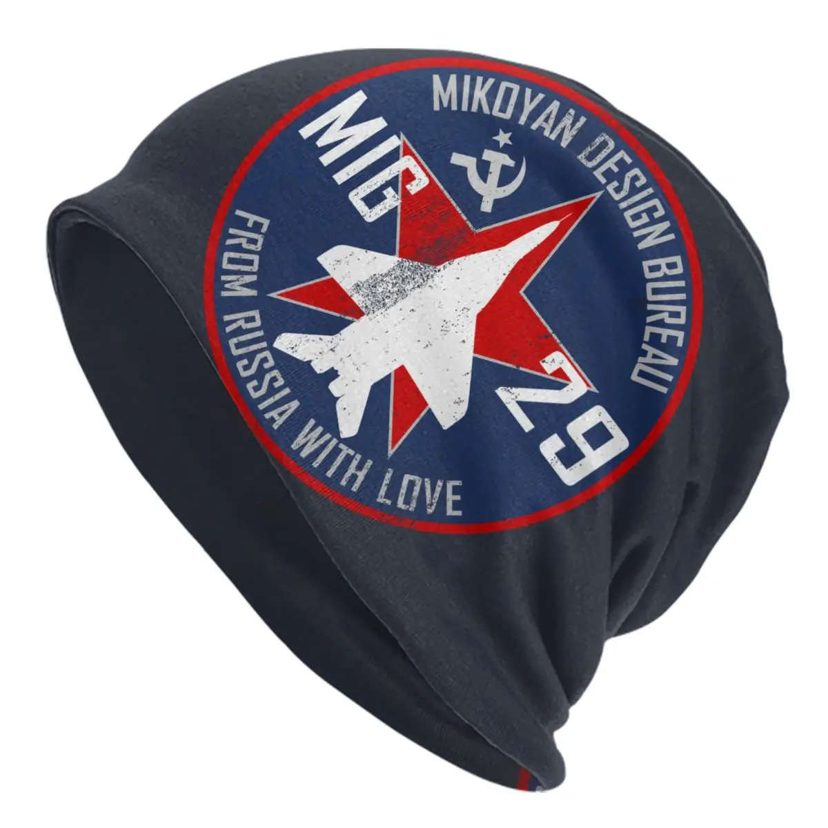 

Mikoyan MiG-29 Russia With Love Jet Fighter Bonnet Hat Knit Hat Fashion Unisex Pilot Aviation Airplane Winter Warm Beanies Cap