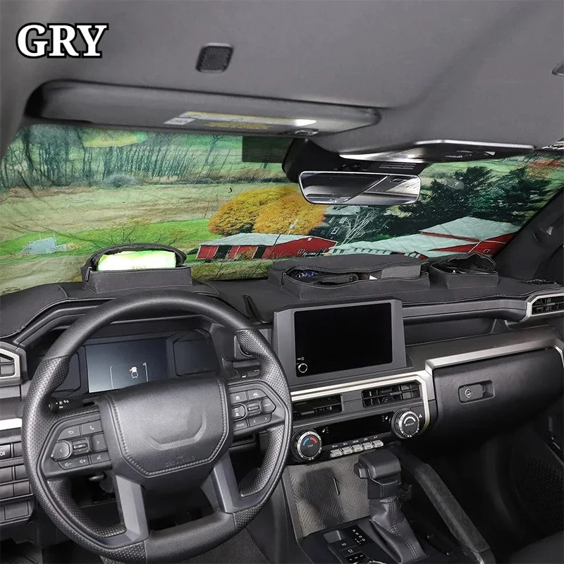 

Car Dashboard Storage bag For Toyota Tacoma 2024-2026 Yangba PU Leather Black Interior Accessories