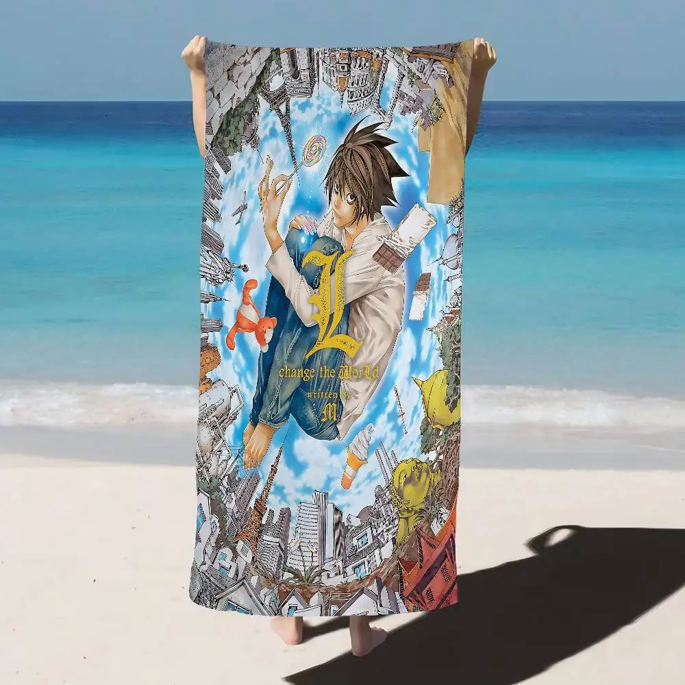 Death Anime Note Microfiber Blanket Quick Drying Beach Towels Oversized Printing Super Absorbent Pool Towel Blanket