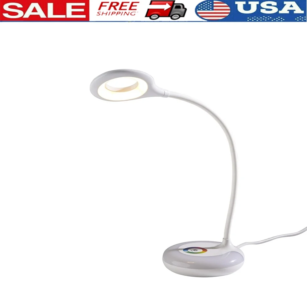 

20-дюймовая регулируемая светодиодная настольная лампа с USB-портом, сенсорный диммер, меняющая цвет основа, домашний офис, комната в общежитии