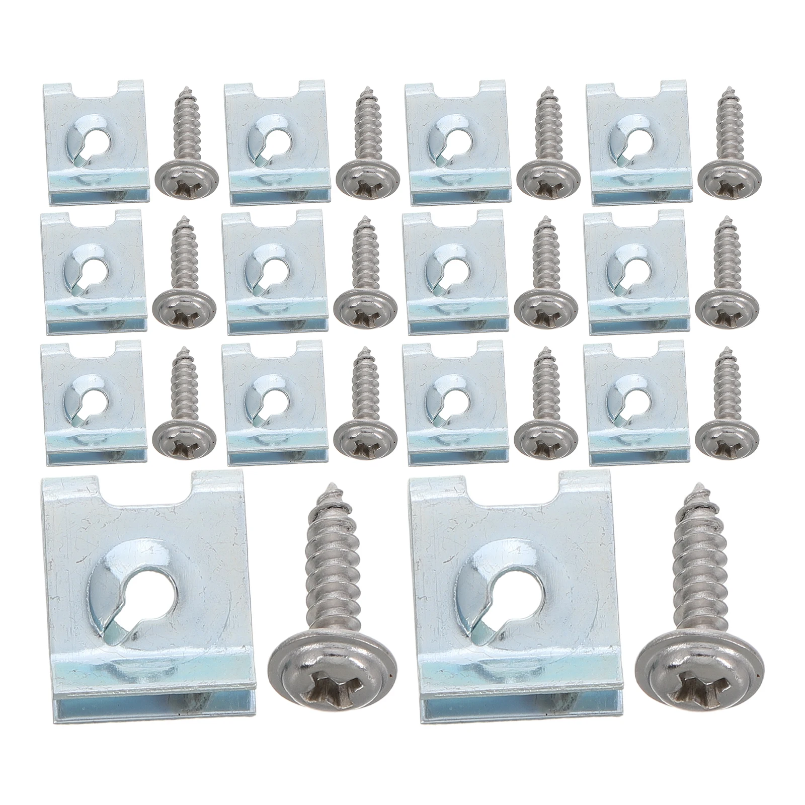 

200pcs Car U-Shaped Metal Clips Durable Fasteners Door Panel Awning Mounts Automotive Interior Trim Body Bolts Screws Nuts Set