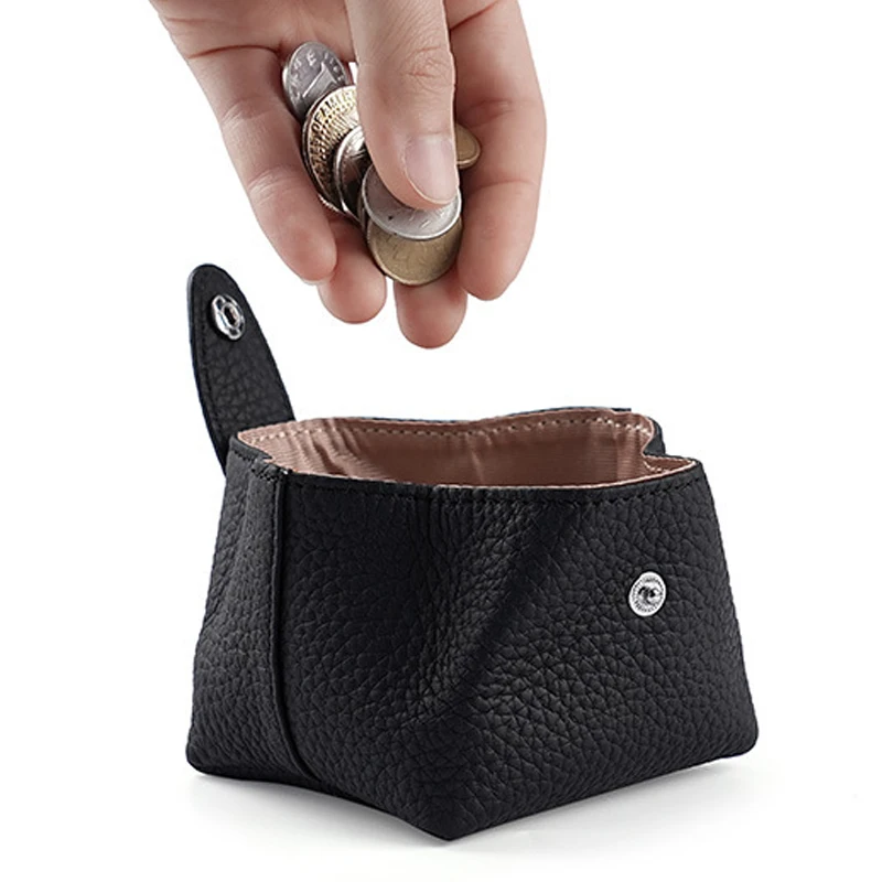 여성을 위한 뉴 레트로 소가죽 미니백 동전 지갑 이어폰 립스틱 보석 정리용 휴대용 스타일리시 소형 수납 가방