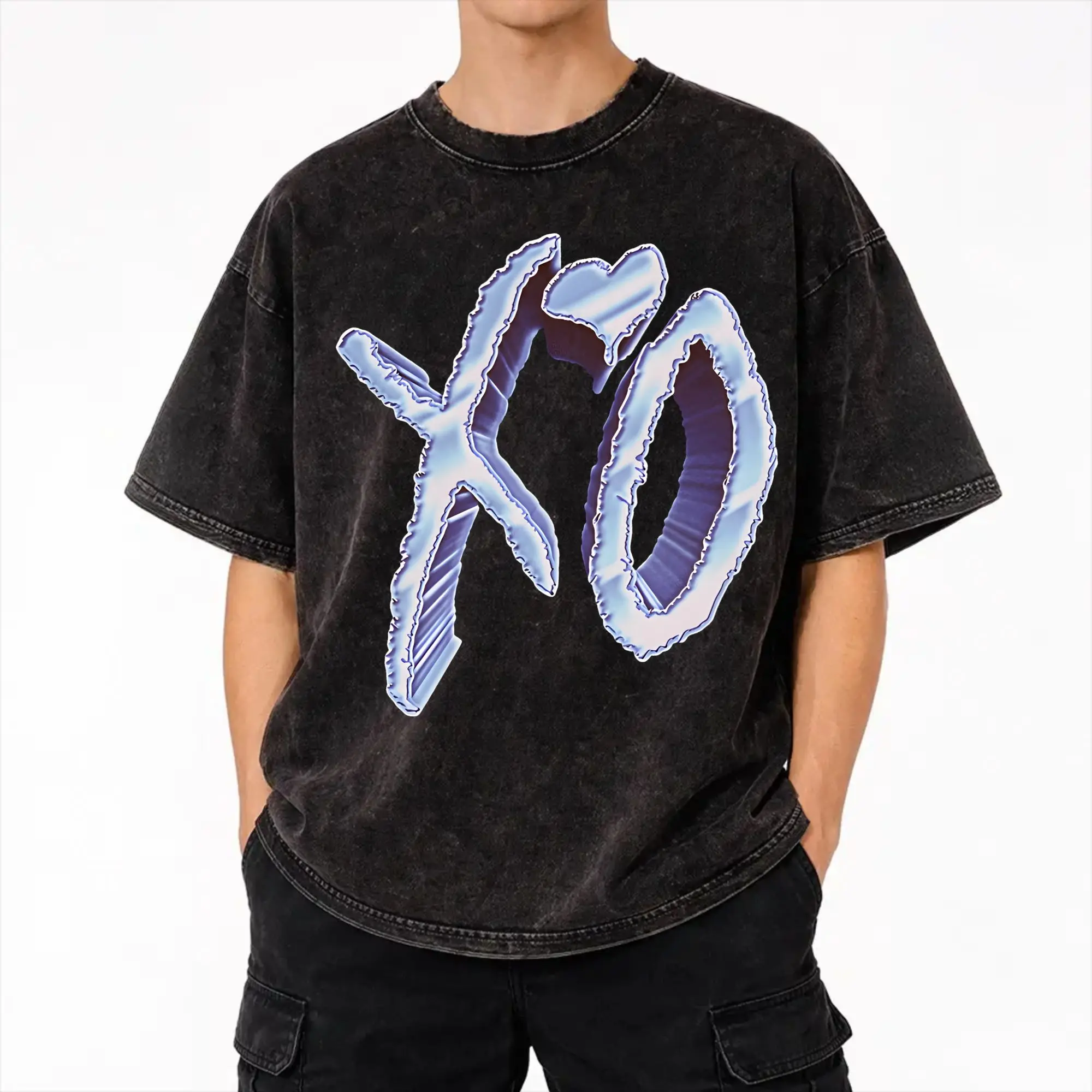 After Hours Til Dawn 2026 xo the weeknds T Shirts Hip Hop Washed Short Sleeve Harajuku T-Shirts  Vintage Men Women Streetwear