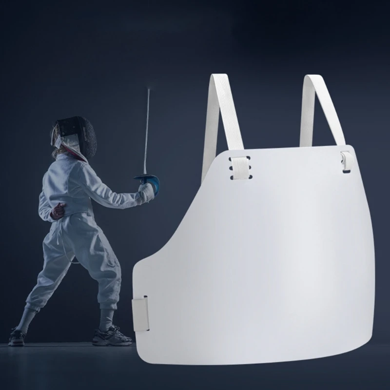 Pull On Fencing Chest Guard for Practice and Club Training, White Breast Wear Adjustable Design and Side Wear Point for Athletes
