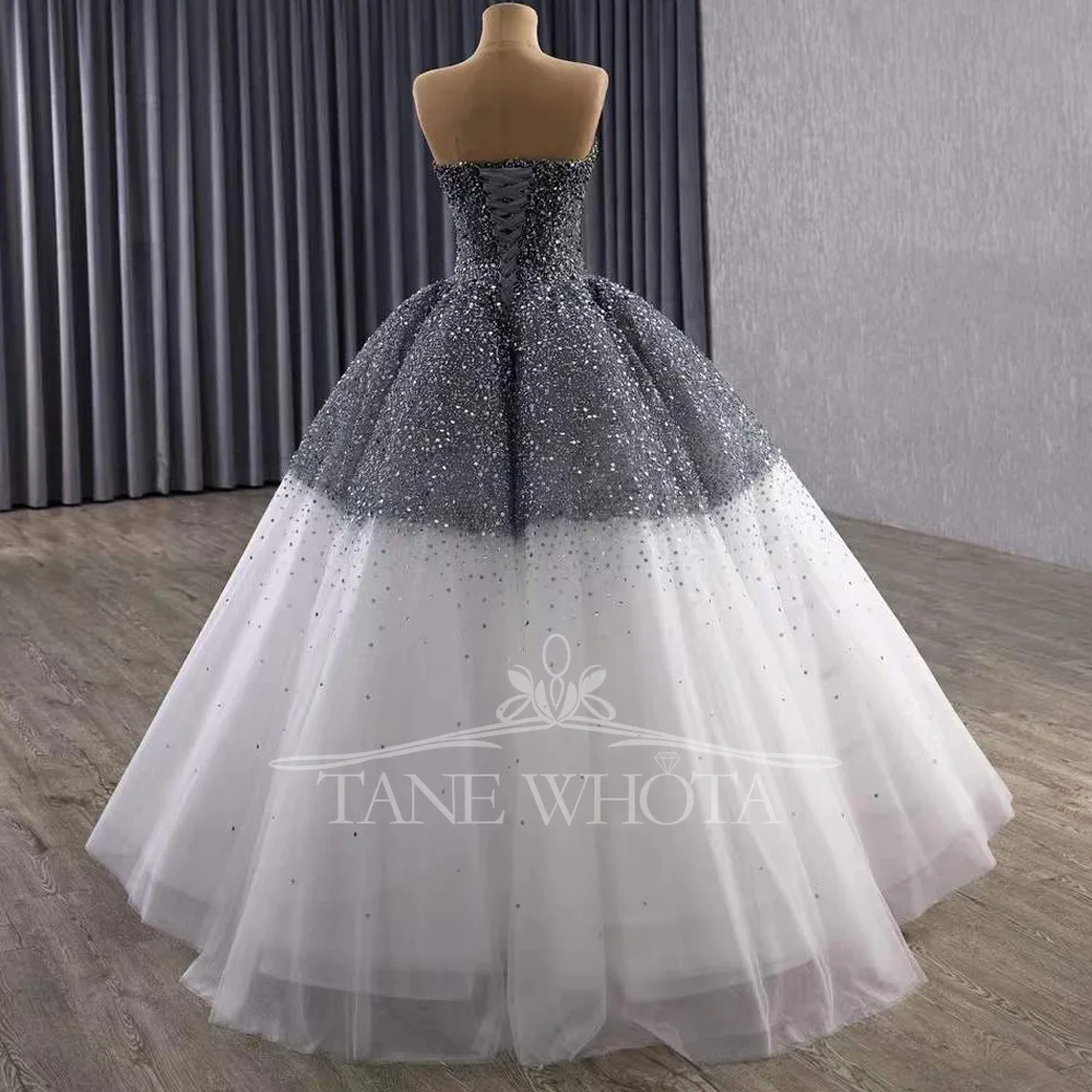 Abito da sera senza spalline senza maniche con perline e paillettes da donna Abito per occasioni speciali personalizzabile con lacci sul retro