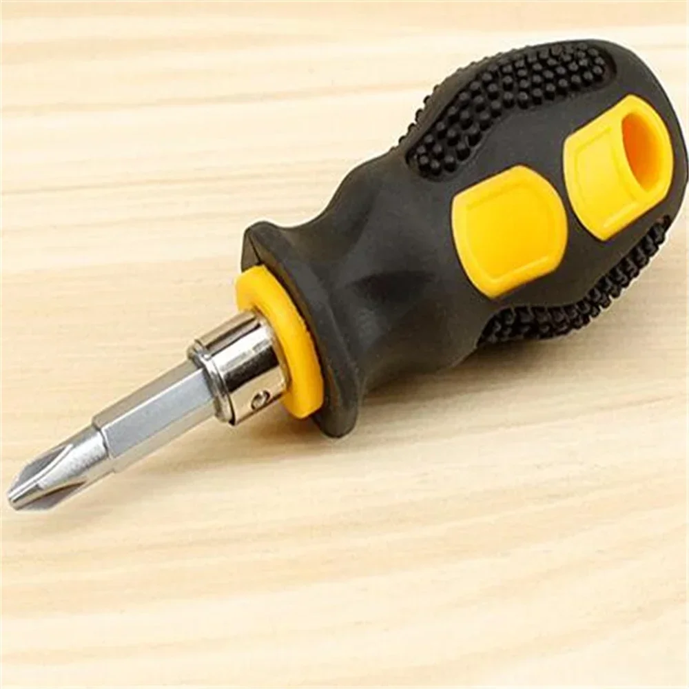 Short-Handle Screwdriver With Plastic Handle Cross-Head Screwdriver Dual-use Small Screwdriver
