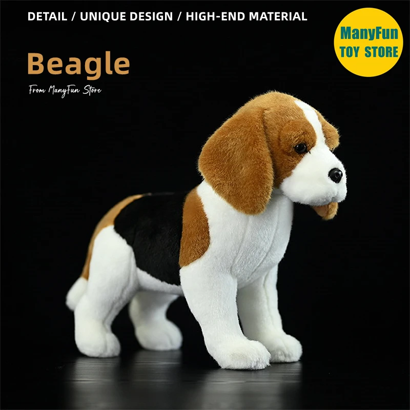 Beagle Dog Plush Toy High Fidelity Harrier Plushie Hound Dog Peluche Lifelike Dogs Stuffed Animals Toys Gifts For Kids