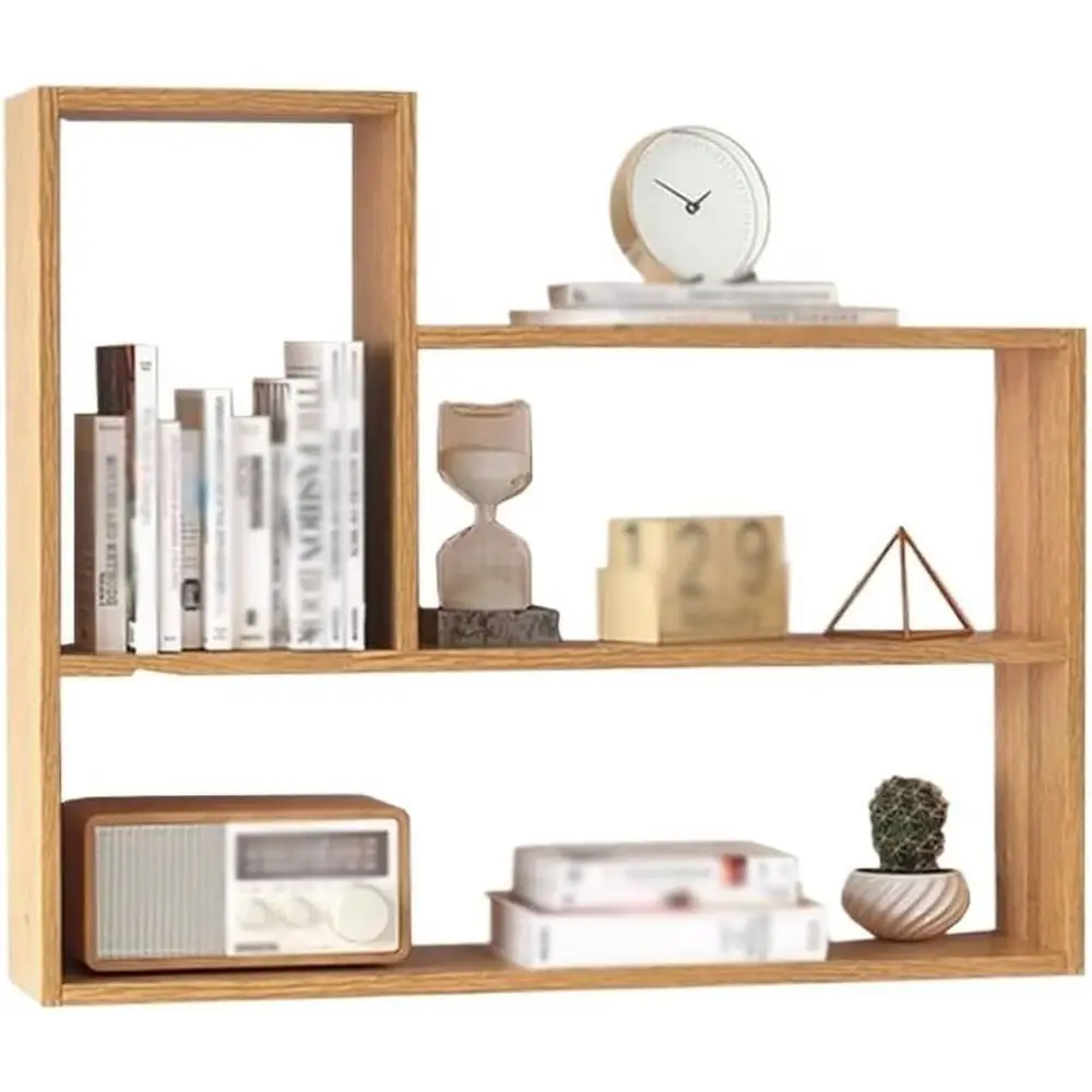

Wall-Mounted Open Bookshelf for Home Office or Study,