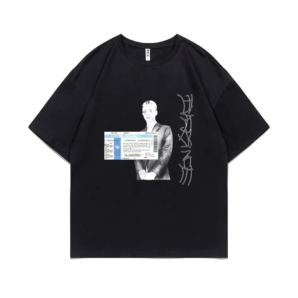 Rapper Bladee Eversince Tshirt Drain Gang T-shirt Men's Fashion Hip Hop Short Sleeve Male Casual Oversized Streetwear T Shirts