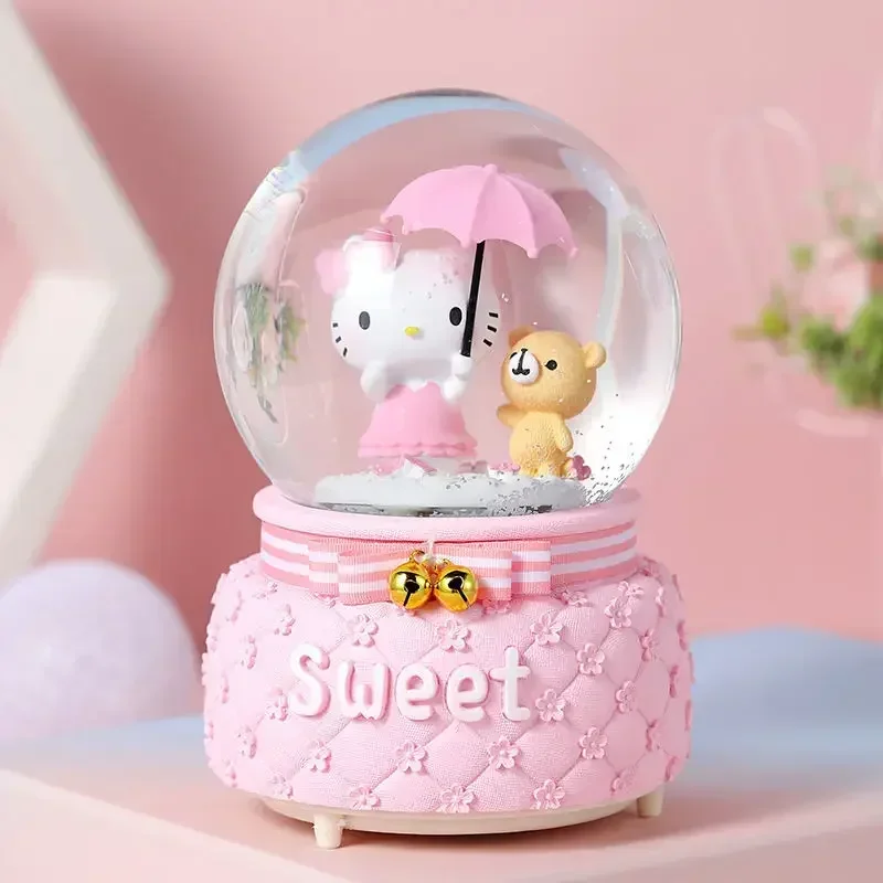 Hello Kitty cartoon cute kawaii children\'s music box music box lantern crystal ball ornament girlfriend birthday gift wholesale