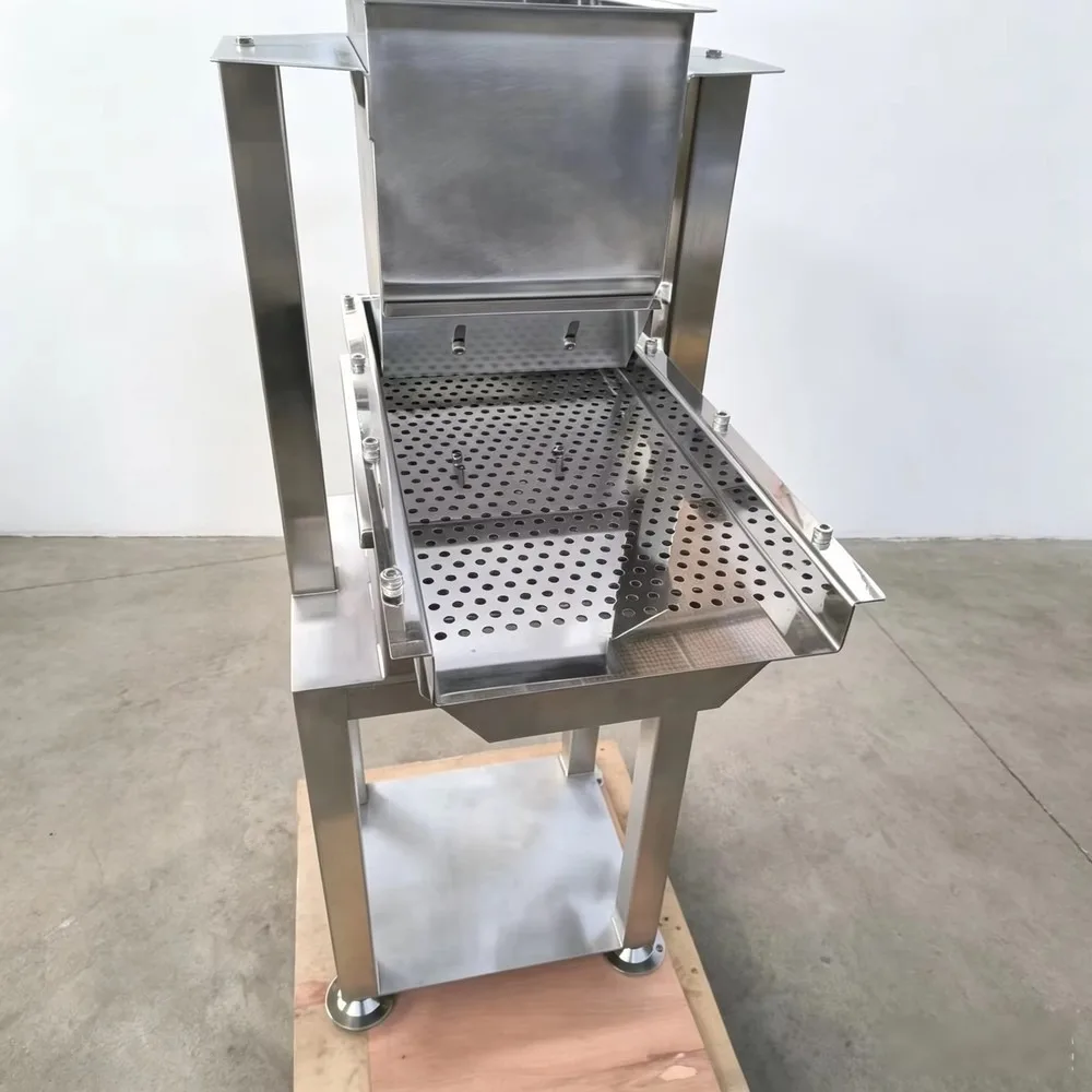 DSW Electromagnetic Vibrating Feeder Square Hopper Support Stand Perforated Screen Industrial Feeding Equipment