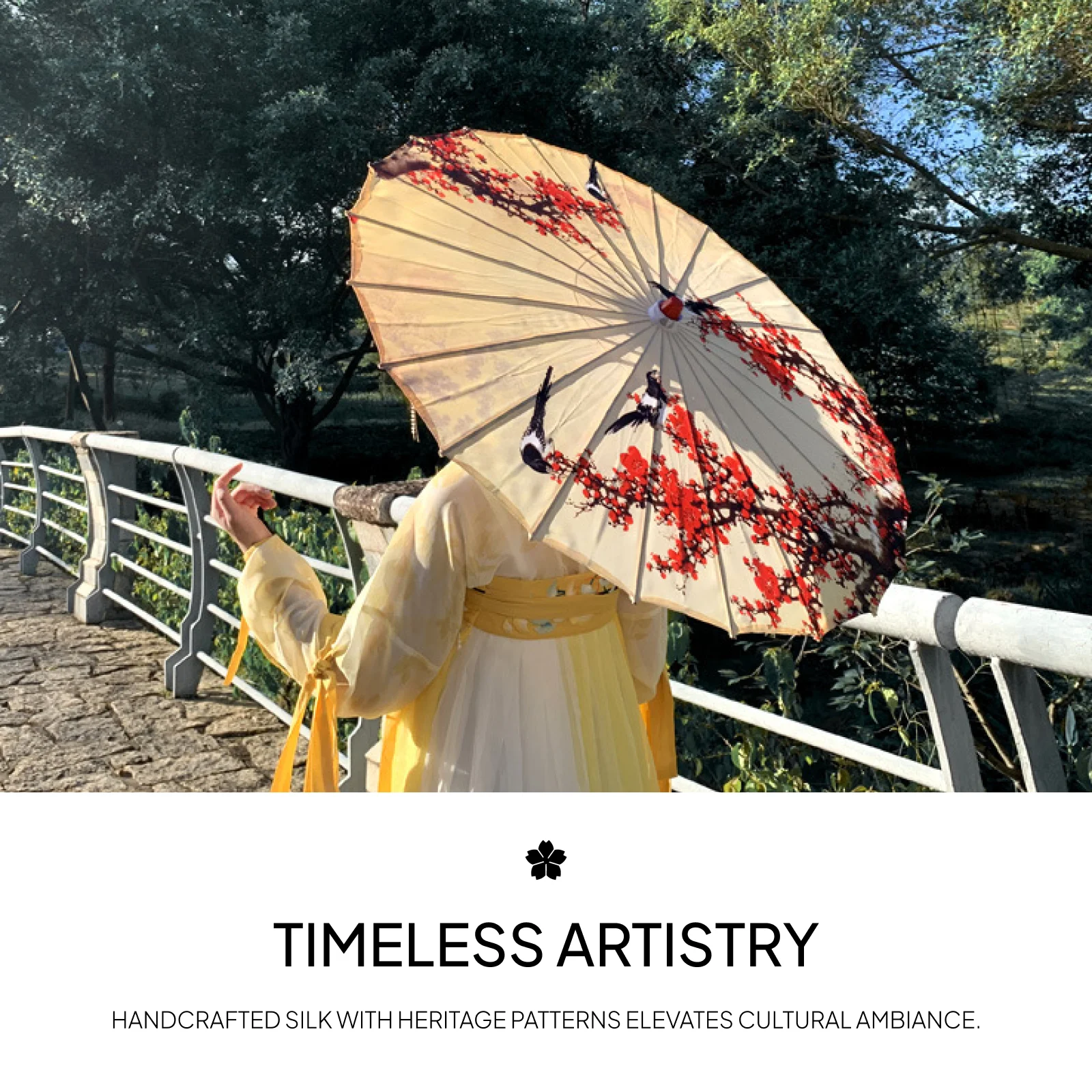 Silk Umbrella 32 inch Photo Props Sunshade Chinese Oiled Paper Umbrella for Events Decoration Wedding Cosplay Village Scenery