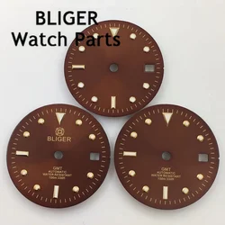 BLIGER 29mm Brown Watch Dial Fit NH35 ETA 2824 2836 Miyota 8215 821A Mingzhu DG2813 3804 Movement