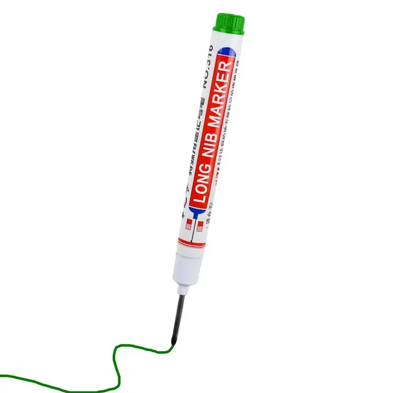 Waterproof Marker Quick-Dry Long Nose Marking Tool Colorful Carpenter Deep Reach Marking Tools Architectural Marker Ink Scriber