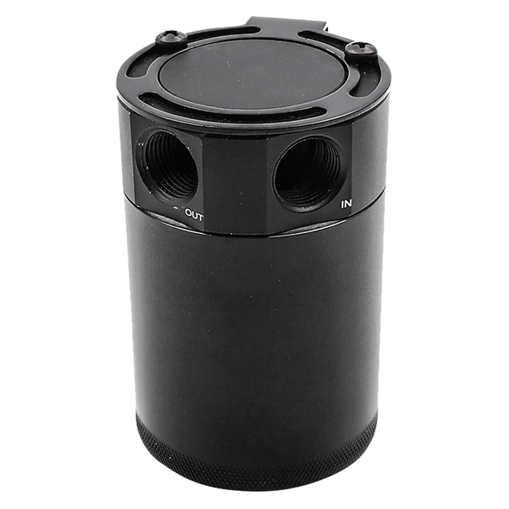 Engine Mini Oil Separator Oil Catch Can Baffled Universal Air Oil Separator Universal Aluminum 2-port Oil Catch Can Tank