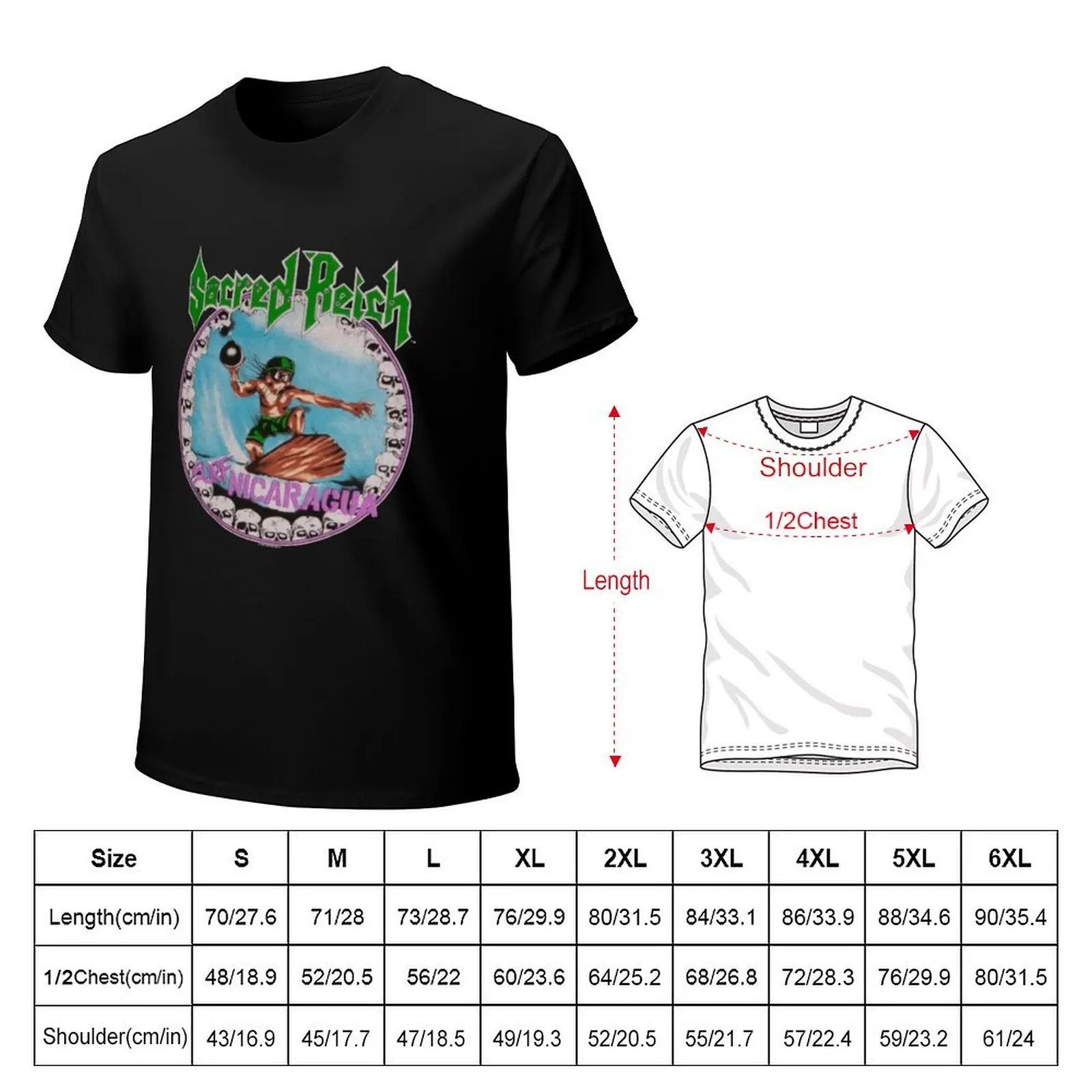 Sacred Reich T-Shirt Novelty Print Casual Tee Shirt