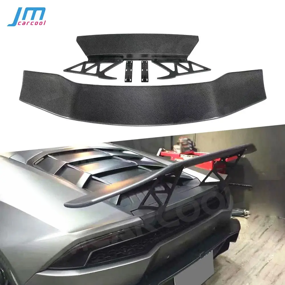 

Fit for Lamborghini Huracan LP610 LP580 2014-2018 D style Rear Spoiler Dry Carbon Fiber Racing Boot Trunk Wings Car Styling