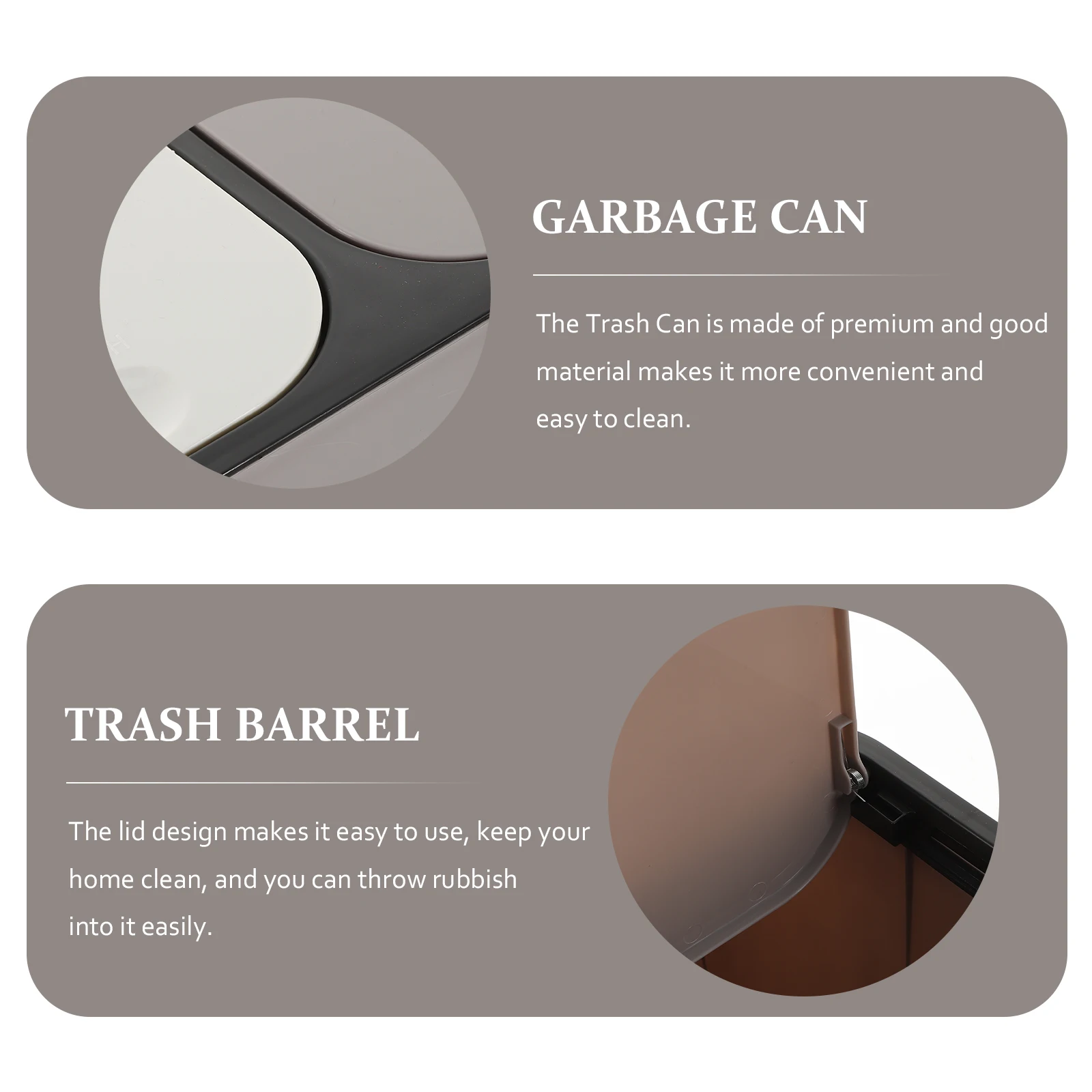 

1pc Dry Wet Separation Trash Can Dual Compartment Waste Bin Garbage Can For Home Use Bedroom Kitchen White Pedal Bin Reusable