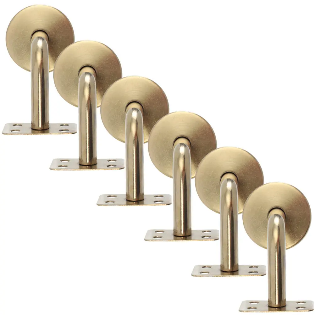 6Pcs Robust Stainless Steel Handrail Brackets Easy Mount Stair Rail Support Bracket for Indoor Stairs Shopping Mall Guardrail