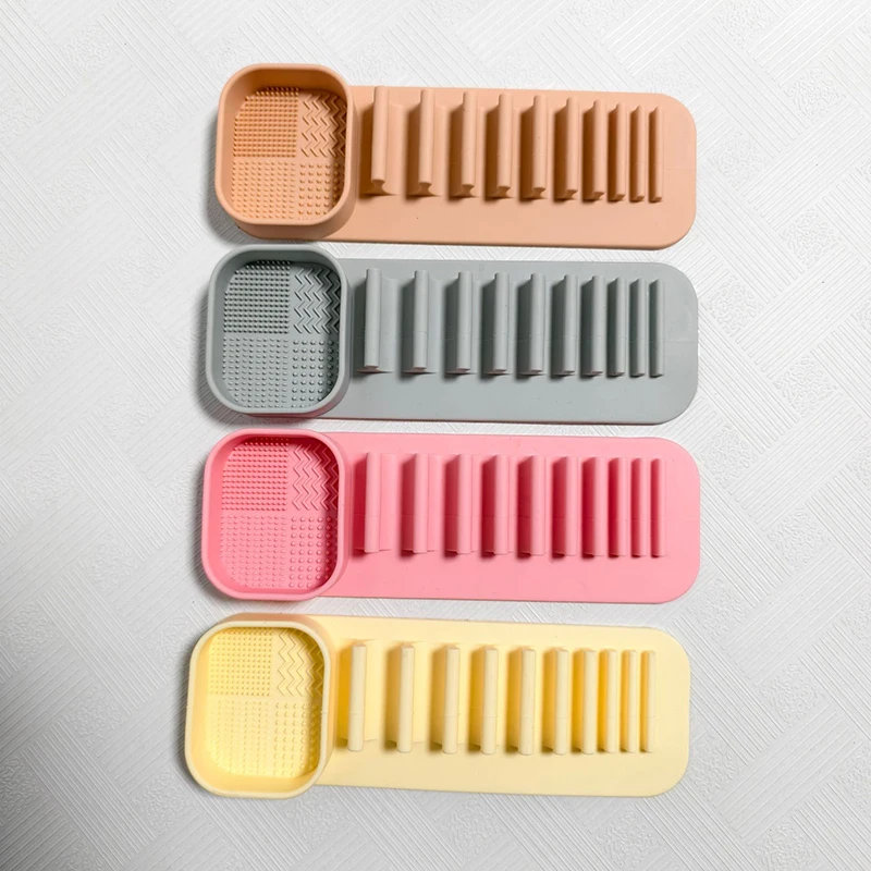 1 قطعة فرشاة للمكياج سيليكون تنظيف السلطانية مع الإسفنج غسالة البيض تجفيف أداة مجموعة مسحوق نفخة تخزين أداة التجميل قطعة أثرية