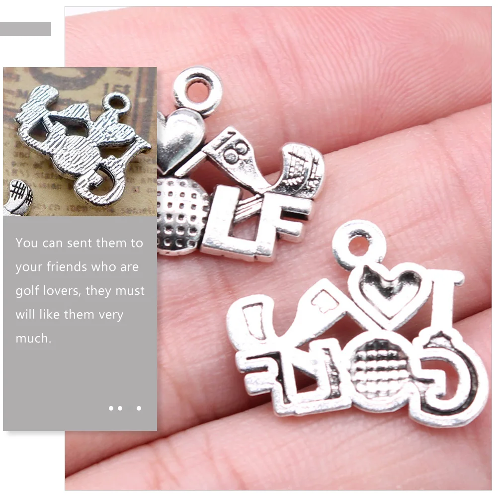 

20pcs Golf Pendants Silver Alloy Durable Charms DIY Bracelets Necklaces Earrings Keychains Souvenirs Gifts Jewelry Accessories