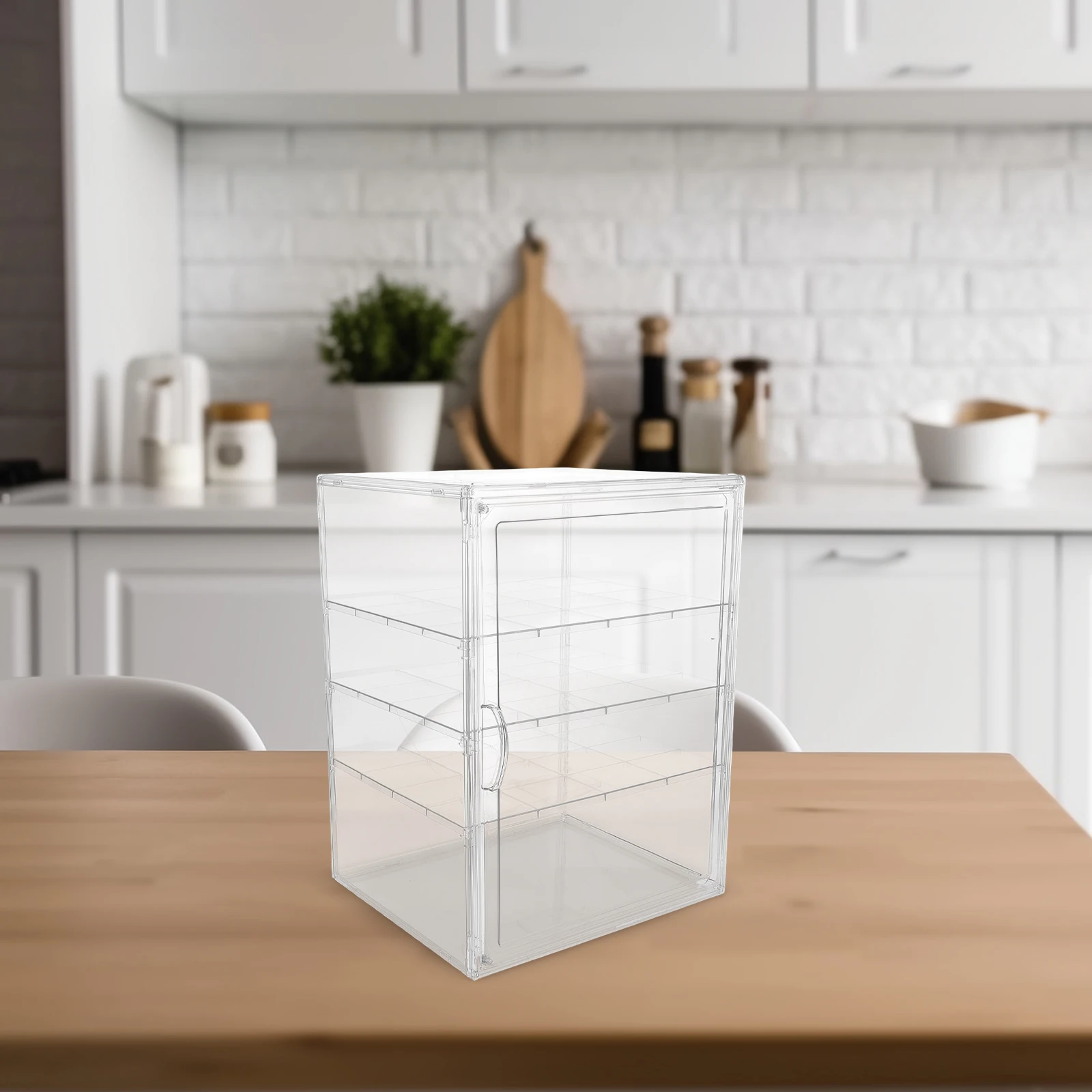 

4-Layer Adjustable Bakery Display Case Countertop Transparent Pastry Storage Container Bread Box For Cake Muffin Cookies Kitchen