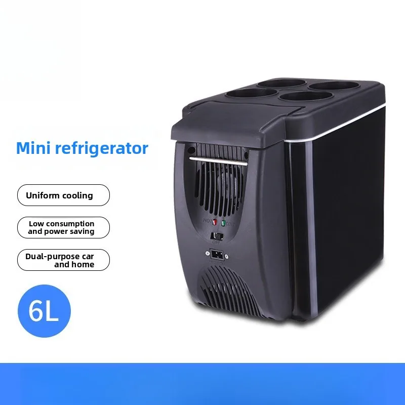 صندوق تسخين وتبريد صغير محمول للسيارة سعة 6 لتر، ثلاجة صغيرة ساخنة وباردة، سهلة الحمل، ثلاجة صغيرة