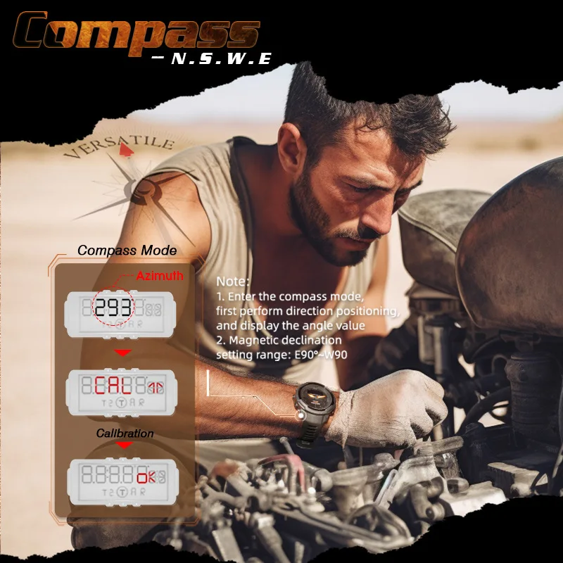 Watch Waterproof Carbon Fiber Altitude Air Pressure Compass