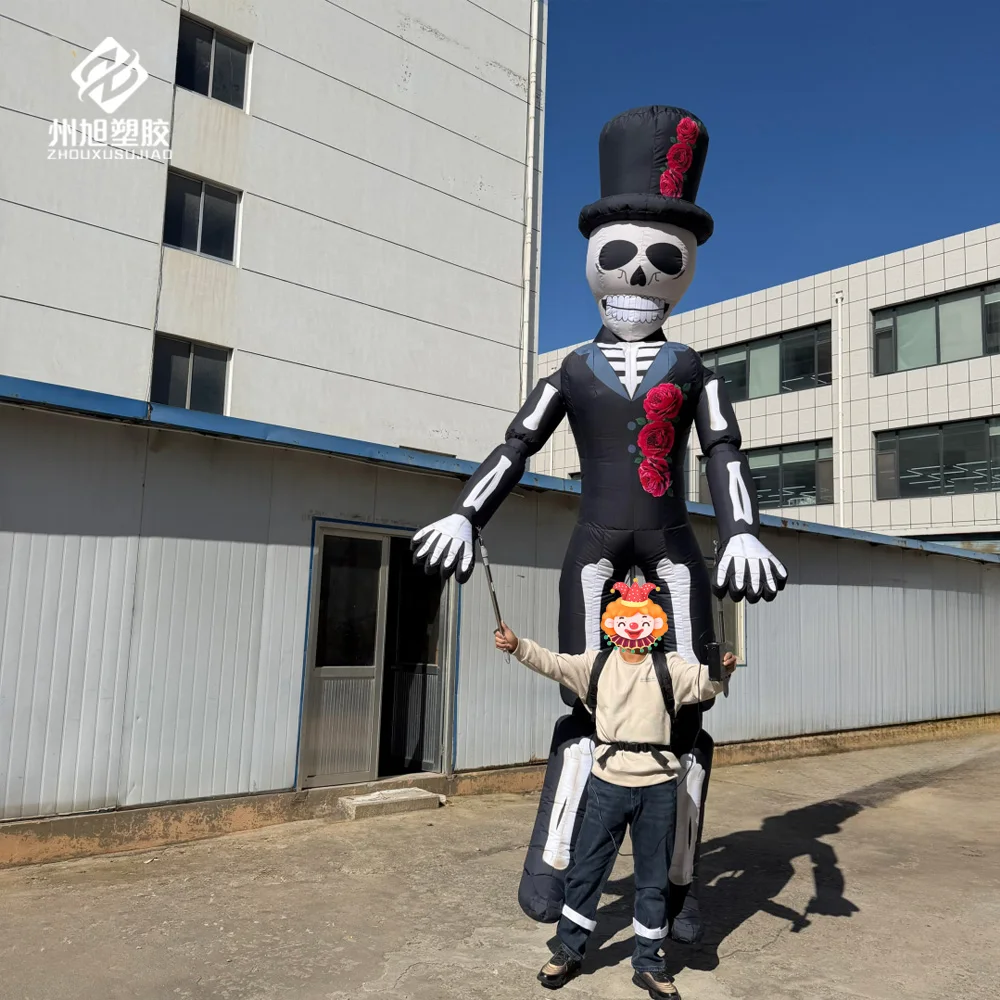 3.5-meter inflatable skeleton puppet prop, custom stage performance inflatable Halloween ghost puppet