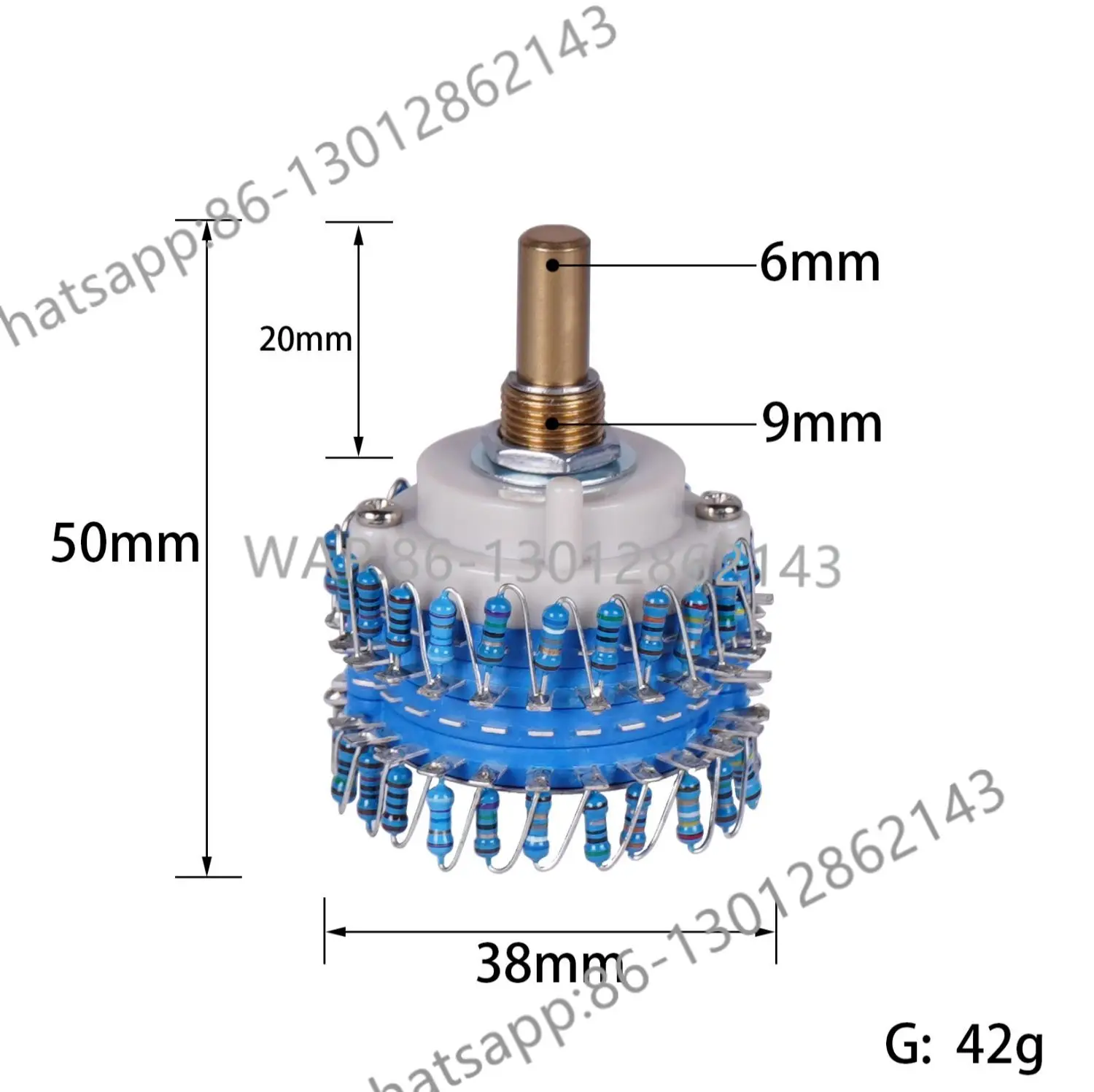 

High precision 24 level 10K50K100K250K500K1M stepper dual channel volume round handle potentiometer
