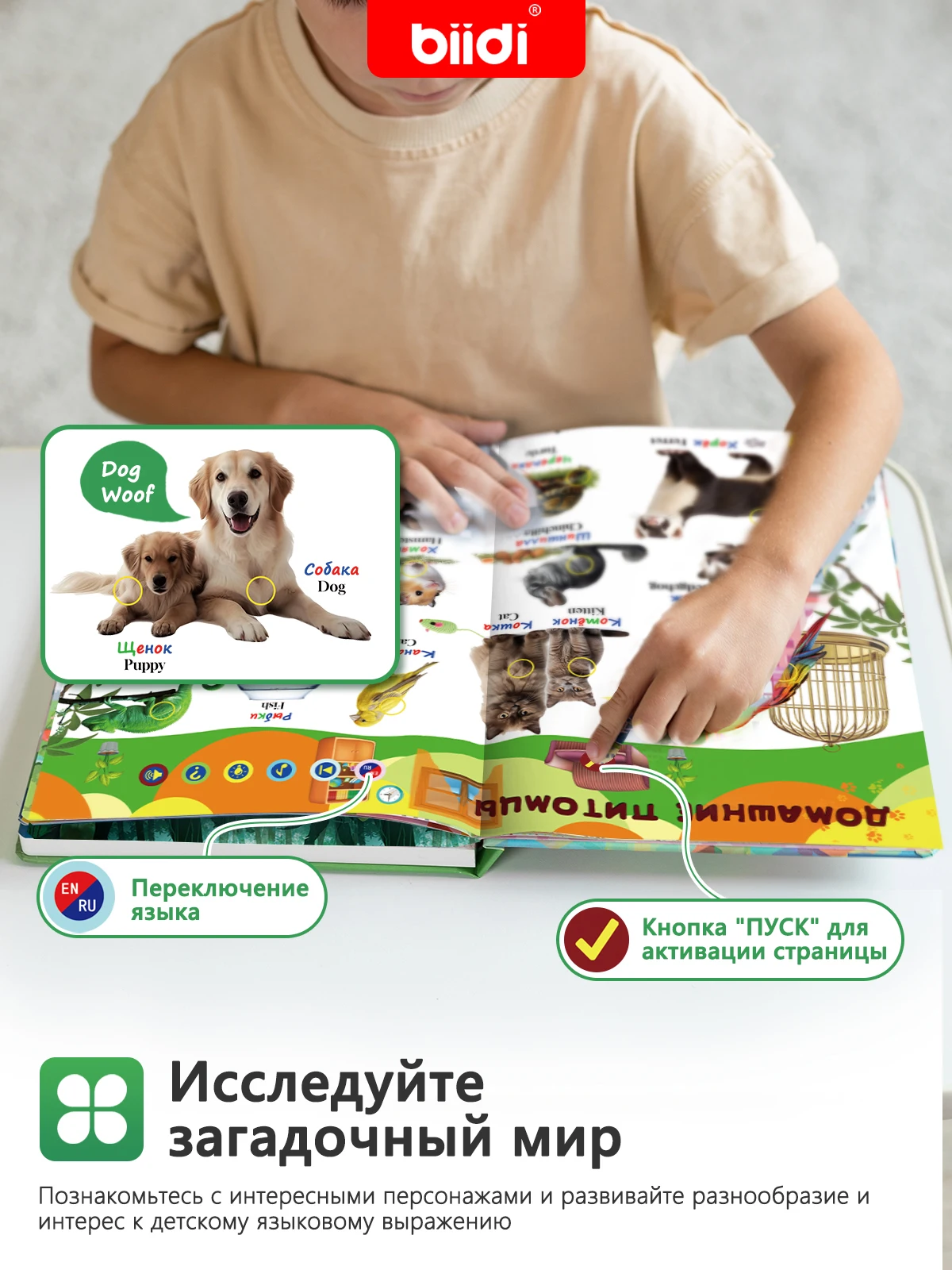 Montessori eBooks Learning Books English Russian Bilingual Books Animal World Talking Books Gifts for 2 Year Olds