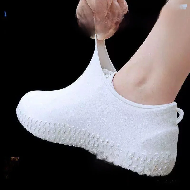 防水保護カバー-ポータブル-厚みのある滑り止めレインブーツカバー-男性と女性用-再利用可能-高弾性-耐摩耗性