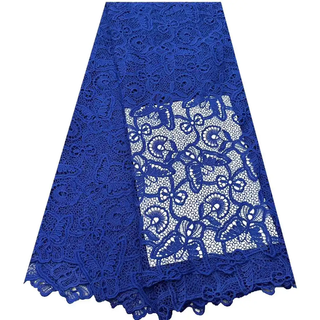 

Africa Lace Fabric Water Soluble Embroidery Craft French Tulle Mesh ClothIing DIY Sewing Skirt Nigeria Style 5 Yards Wholesale