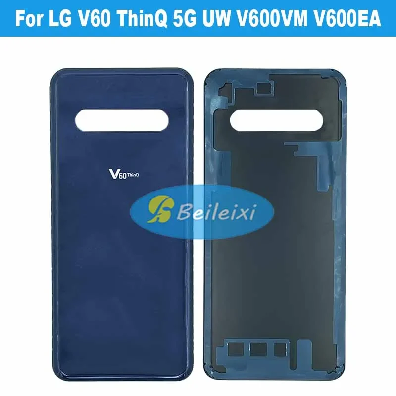 For LG V60 ThinQ 5G UW V600 V600TM V605N V600VM V600EA Back Battery Cover Glass Housing Back Case Battery Back Cover