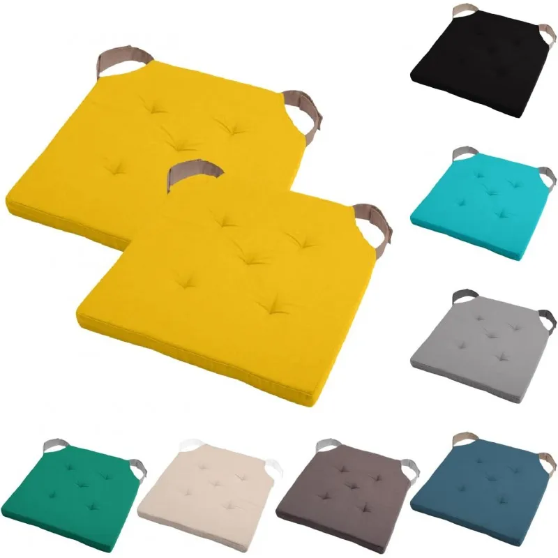 EURASIA shop-2 Pack chair cushions, padded fiber padding, modern design, 100% cotton case, 38x38x4cm