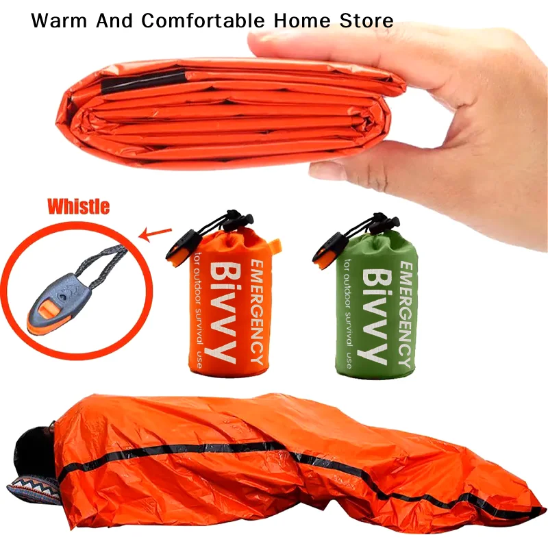 Saco de Dormir de Emergencia Ultra Impermeable, Mantas Térmicas de Mylar, Saco de Dormir Ligero para Supervivencia, Mantiene el Calor para Acampar y Hacer Senderismo