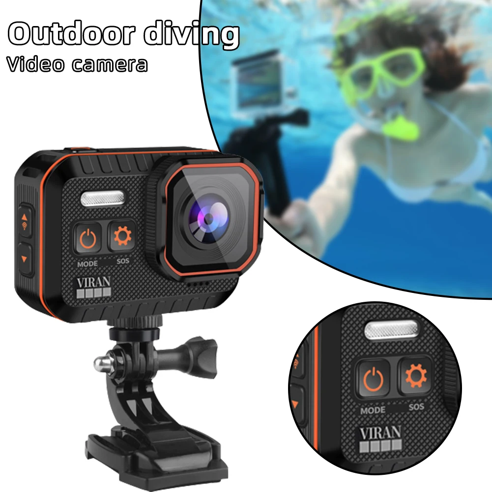 Sports Camera With 170° Wide Angle Multifunctional Anti-shake Camera For Rock Climbing Surfing