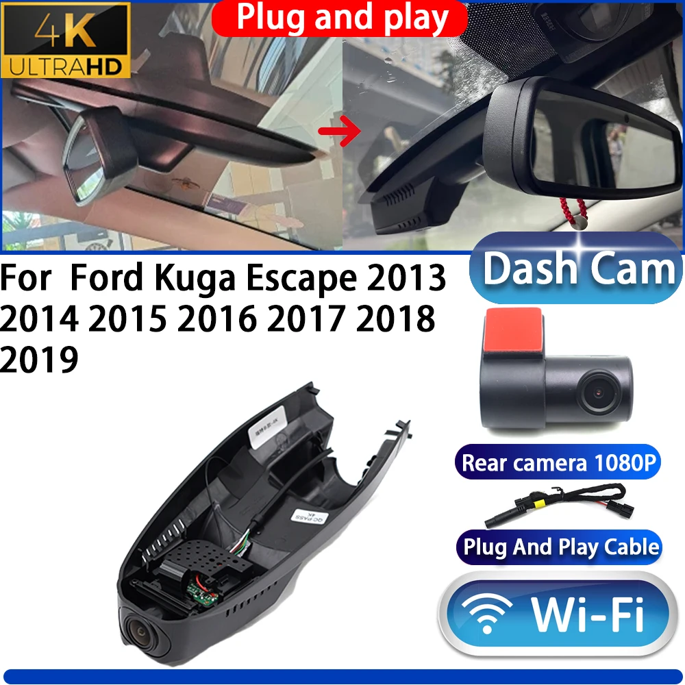 

for Ford Kuga Escape 2013 2014 2015 2016 2017 2018 2019 Dash Cam Camera DVR 4K 2160P night vision Plug And Play Video Recorder